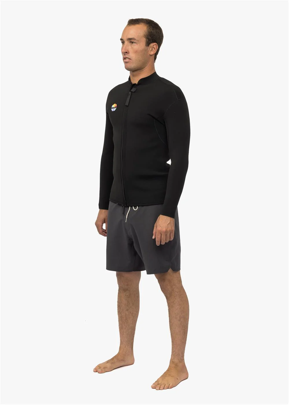 Solid Sets 2mm Front Zip Jacket, BLK - Image 3