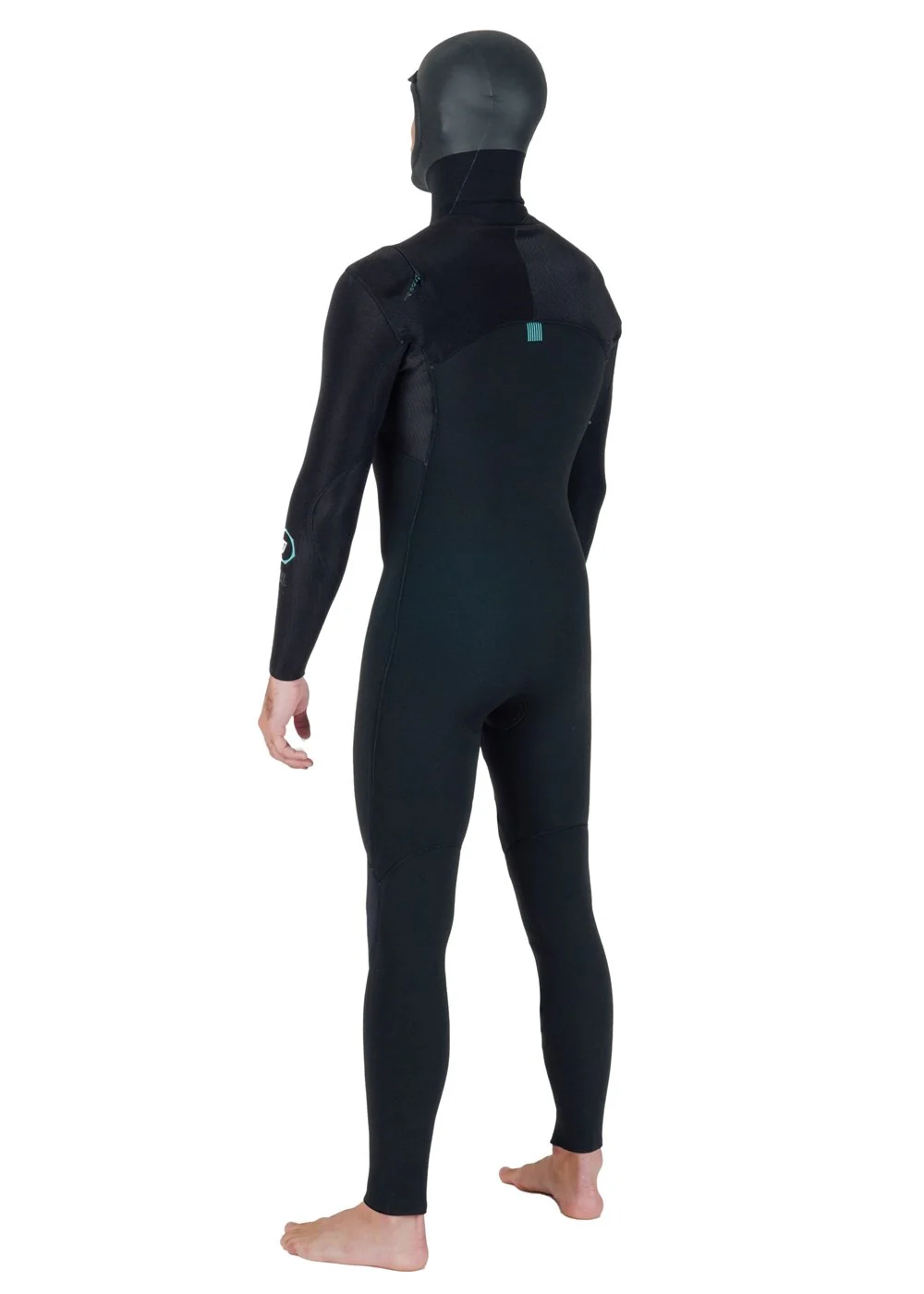 New Seas 5-4 U-Zip Hooded Wetsuit - BLK - Image 7