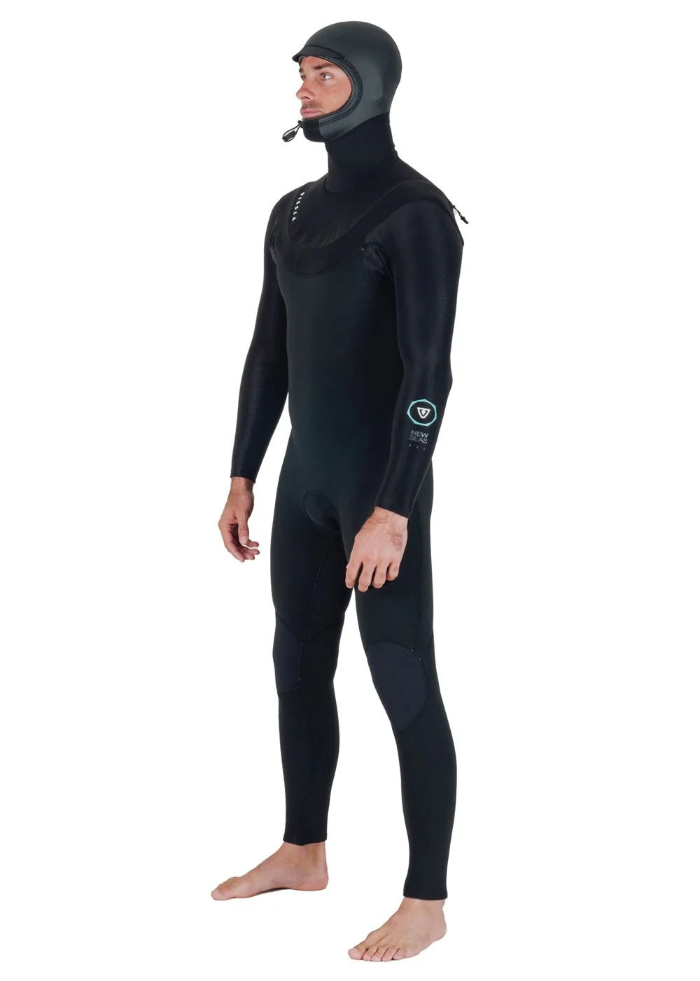 New Seas 6-5 Hooded U-Zip Wetsuit - BLK - Image 6